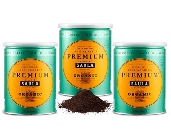 Café en grano  Saula Premium Ecológico, Arábica, Intenso, 500 g